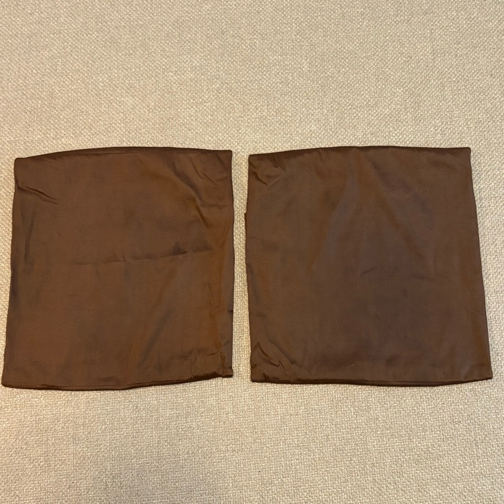 Brown Silk Throw Pillow Cover Pack of 2 Chocolate Brown Fall Decor Quiet Luxury